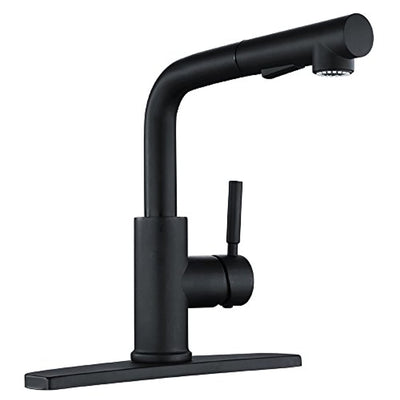 Peppermint Matte Black Kitchen Sink Faucet with Pull Down Sprayer Single Lever